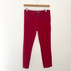 Anthropologie the essential slim Vibrant Red Ankle Jeans